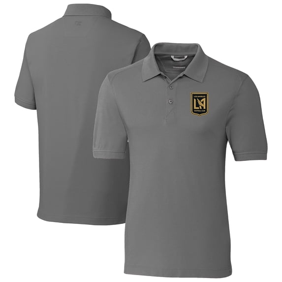 Men's Cutter & Buck Gray LAFC Advantage Eco Tri-Blend Pique Polo