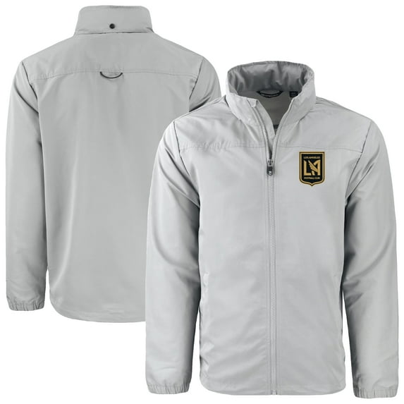 Men's Cutter & Buck Gray LAFC Big & Tall Charter Eco Knit Recycled Full-Zip Hoodie Jacket