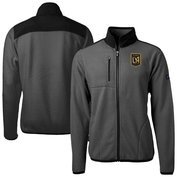 Men's-Cutter & Buck  Gray LAFC Cascade Eco Fleece Full Zip Jacket