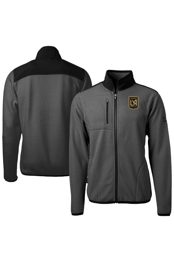 Men's-Cutter & Buck Gray LAFC Cascade Eco Fleece Full Zip Jacket