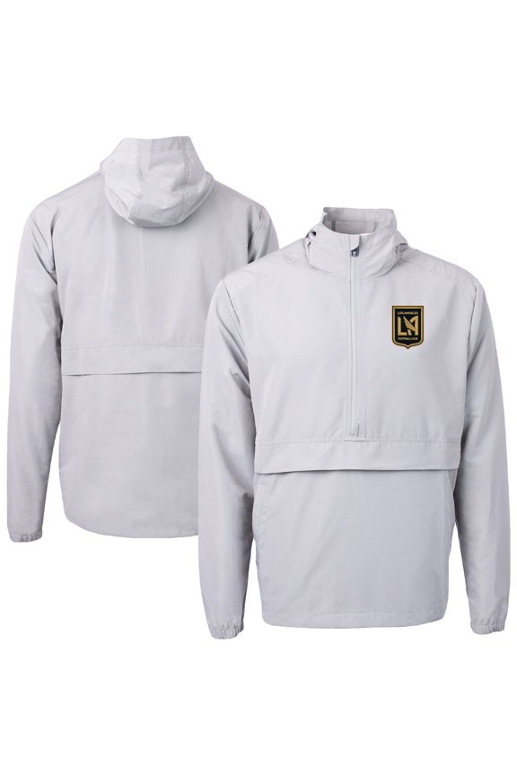 Men's-Cutter & Buck Gray LAFC Charter Eco Recycled Full-Zip Anorak Jacket