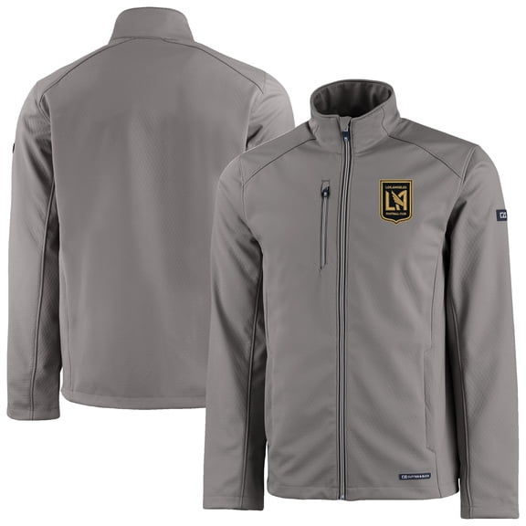 Men's Cutter & Buck  Gray LAFC Evoke Eco Softshell Recycled Full-Zip Jacket