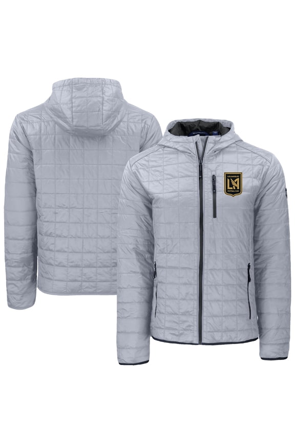 Men's Cutter & Buck Gray LAFC Rainier PrimaLoft- Eco Full-Zip Hoodie Jacket