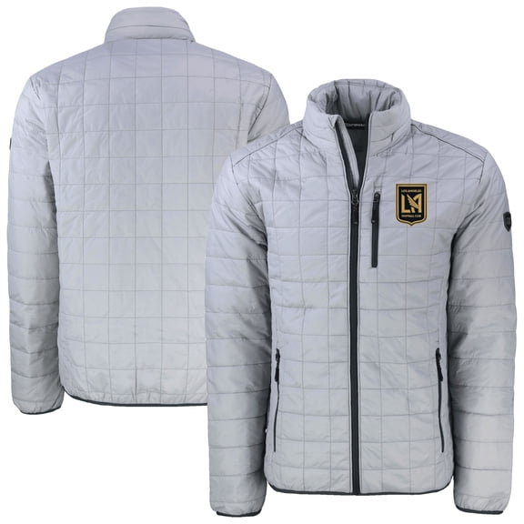 Men's Cutter & Buck Gray LAFC Rainier PrimaLoft Eco Insulated Puffer Full-Zip Jacket