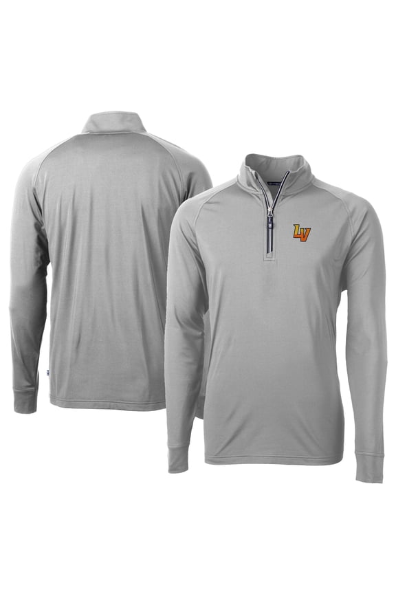 Men's Cutter & Buck  Gray Las Vegas Aviators Adapt Eco Knit Stretch Recycled Big & Tall Quarter-Zip Pullover Top