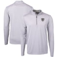 thumbnail image 1 of Men's Cutter & Buck Gray Las Vegas Raiders Big & Tall Virtue Eco Pique Micro Stripe Tri-Blend Quarter-Zip Jacket, 1 of 3