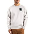 thumbnail image 1 of Men's Cutter & Buck Gray Las Vegas Raiders Throwback Roam Recycled Raglan Pullover Sweatshirt, 1 of 2