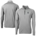 thumbnail image 1 of Men's Cutter & Buck Gray Los Angeles Angels Adapt Eco Raglan Quarter-Zip Top, 1 of 3