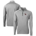 thumbnail image 1 of Men's Cutter & Buck  Gray Louisville Bats Adapt Eco Knit Stretch Recycled Quarter-Zip Pullover, 1 of 3