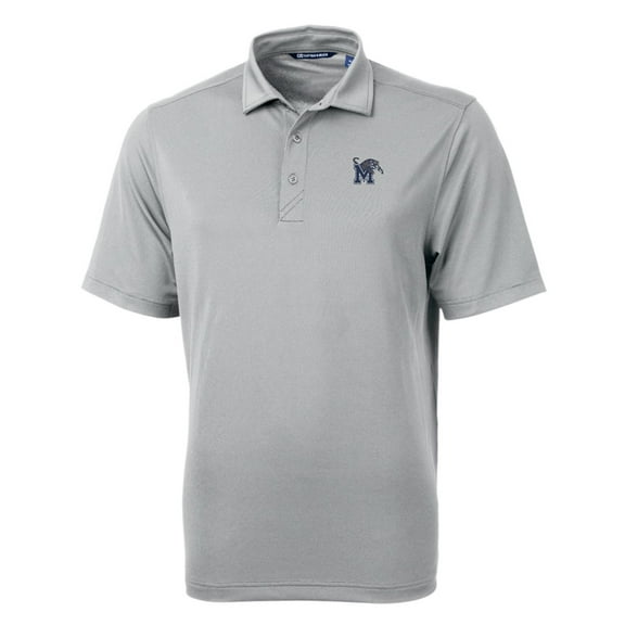 Men's Cutter & Buck Gray Memphis Tigers Big & Tall Virtue Eco Pique Recycled Polo