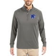 thumbnail image 1 of Men's Cutter & Buck Gray Memphis Tigers Primary Logo Adapt Eco Knit Stretch Raglan Quarter-Zip Pullover, 1 of 2