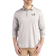 thumbnail image 1 of Men's Cutter & Buck  Gray Miami Hurricanes Primary Coastline Epic Comfort Long-Sleeve Polo, 1 of 2