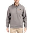 thumbnail image 1 of Men's-Cutter & Buck  Gray Miami Hurricanes Roam Eco Recycled Quarter-Zip Pullover, 1 of 2