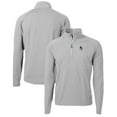 thumbnail image 1 of Men's Cutter & Buck Gray Michigan State Spartans Adapt Eco Knit Hybrid Recycled Quarter-Zip Pullover Top, 1 of 3
