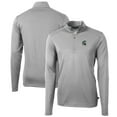 thumbnail image 1 of Men's Cutter & Buck Gray Michigan State Spartans Big & Tall Virtue Eco Pique Recycled Quarter-Zip Pullover Top, 1 of 3