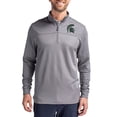 thumbnail image 1 of Men's-Cutter & Buck  Gray Michigan State Spartans Traverse Stretch Eco Stripe DryTec Tri-Blend Quarter-Zip Pullover, 1 of 2