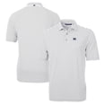 thumbnail image 1 of Men's Cutter & Buck Gray Michigan Wolverines Big & Tall Team Logo Virtue Eco Pique Stripe Recycled Polo, 1 of 3