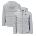 thumbnail image 1 of Men's Cutter & Buck  Gray Michigan Wolverines Evoke Hybrid Eco Softshell Recycled Full-Zip Hoodie Jacket, 1 of 3