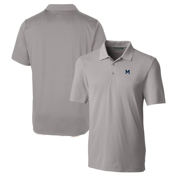 Men's Cutter & Buck Gray Michigan Wolverines Forge Stretch Polo