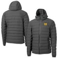 thumbnail image 1 of Men's-Cutter & Buck  Gray Michigan Wolverines Mission Ridge Eco Insulated Repreve Hooded Full-Zip Puffer Jacket, 1 of 3