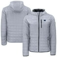 thumbnail image 1 of Men's-Cutter & Buck  Gray Michigan Wolverines Rainier Eco PrimaLoft Hooded Full-Zip Jacket, 1 of 3