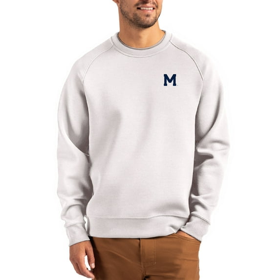 Men's Cutter & Buck Gray Michigan Wolverines Roam Recycled Pullover
