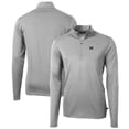 thumbnail image 1 of Men's Cutter & Buck Gray Michigan Wolverines Team Big & Tall Virtue Eco Pique Recycled Quarter-Zip Pullover Top, 1 of 3