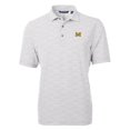 thumbnail image 1 of Men's Cutter & Buck Gray Michigan Wolverines Virtue Eco Pique Botanical Print Polo, 1 of 1