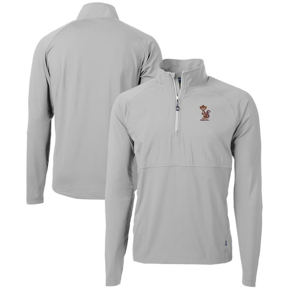 Men's Cutter & Buck Gray Minnesota Golden Gophers DryTec Adapt Eco Knit Hybrid Recycled Raglan Quarter-Zip Jacket