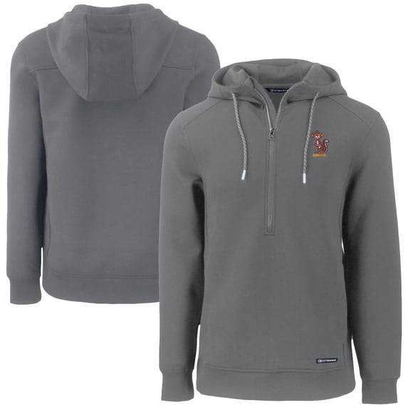 Men's Cutter & Buck Gray Minnesota Golden Gophers Roam Eco Recycled Half-Zip Hoodie