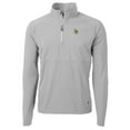 thumbnail image 1 of Men's Cutter & Buck Gray Minnesota Vikings Adapt Eco Knit Hybrid Recycled Quarter-Zip Raglan Jacket, 1 of 1