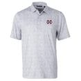 thumbnail image 1 of Men's Cutter & Buck Gray Mississippi State Bulldogs Pike Constellation Print Stretch Polo, 1 of 1