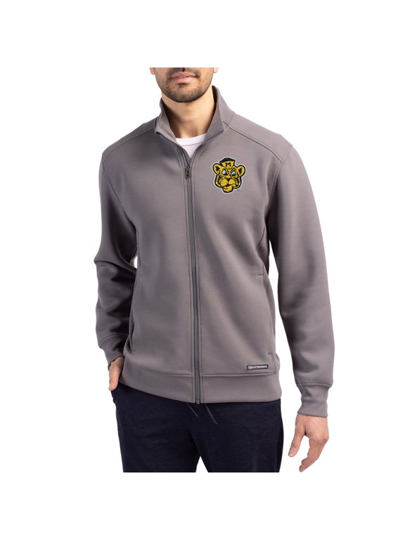 Men's-Cutter & Buck Gray Missouri Tigers Roam Eco Recycled Full-Zip Jacket