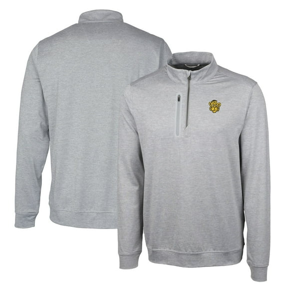 Men's Cutter & Buck Gray Missouri Tigers Vault Big & Tall Stealth Quarter-Zip Pullover Top