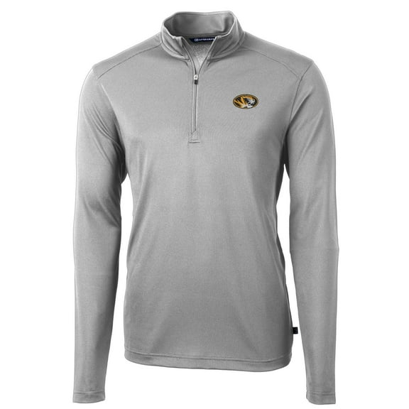 Men's Cutter & Buck Gray Missouri Tigers Virtue Eco Pique Recycled Quarter-Zip Jacket