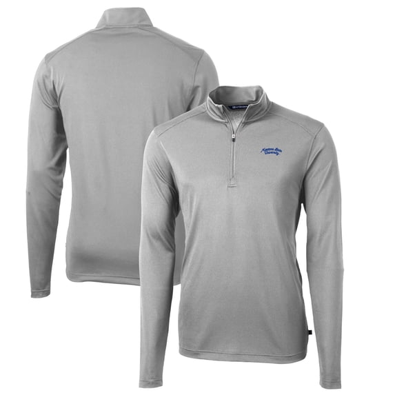 Men's Cutter & Buck Gray Montana State Bobcats Big & Tall Virtue Eco Pique Recycled Quarter-Zip DryTec Top