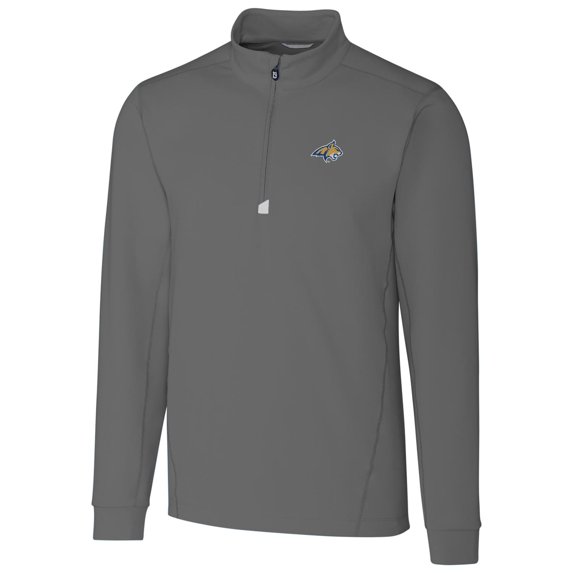 Men's Cutter & Buck Gray Montana State Bobcats Collegiate Big & Tall Traverse Half-Zip Jacket