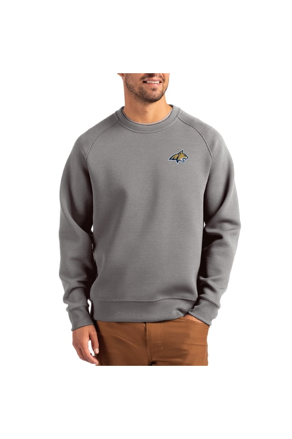 Men's Cutter & Buck Gray Montana State Bobcats Roam Recycled Pullover