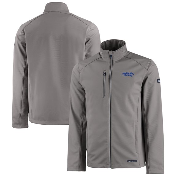 Men's Cutter & Buck Gray Montana State Bobcats Vault Evoke Eco Softshell Recycled Full-Zip Jacket
