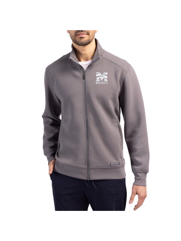 Men's-Cutter & Buck Gray Morehouse Maroon Tigers Roam Eco Recycled Full-Zip Jacket