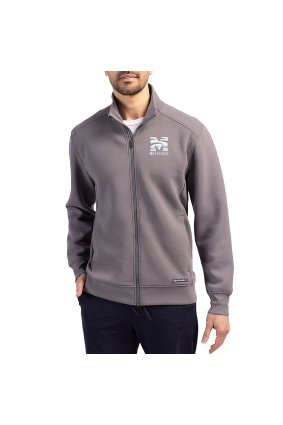 Men's-Cutter & Buck Gray Morehouse Maroon Tigers Roam Eco Recycled Full-Zip Jacket