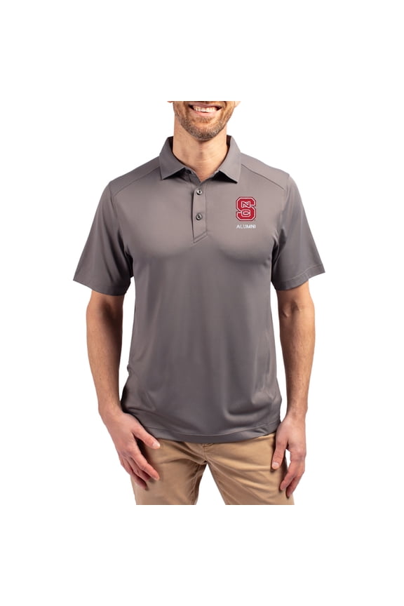 Men's-Cutter & Buck Gray NC State Wolfpack Forge Alumni Eco Stretch Recycled Polo