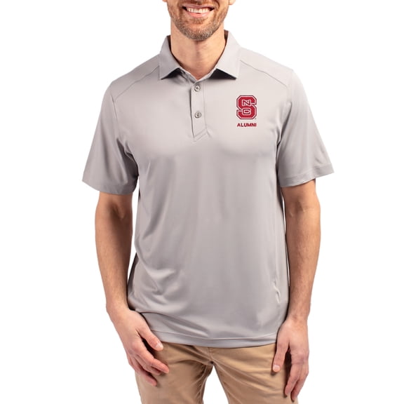 Men's-Cutter & Buck Gray NC State Wolfpack Forge Alumni Eco Stretch Recycled Polo