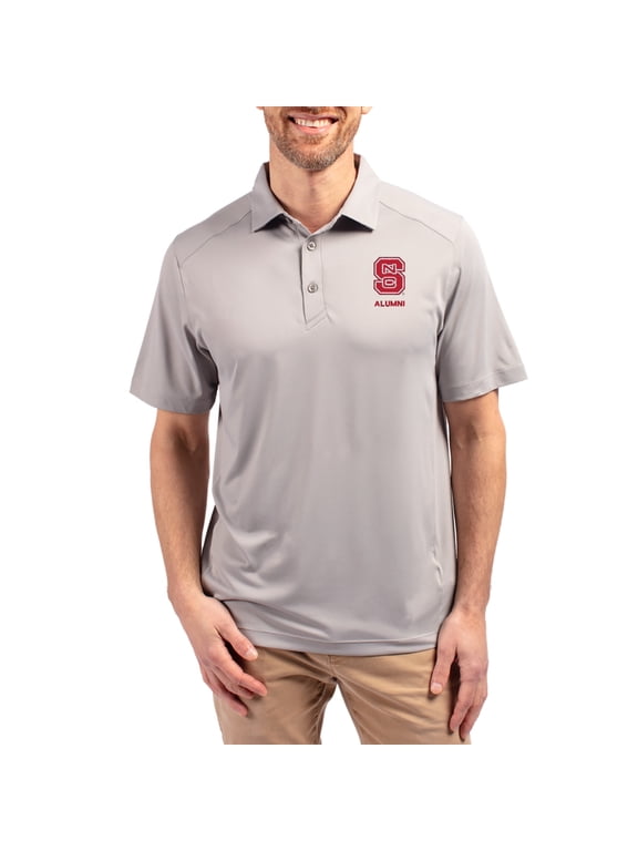 Men's-Cutter & Buck Gray NC State Wolfpack Forge Alumni Eco Stretch Recycled Polo