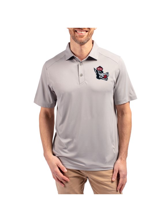 Men's-Cutter & Buck Gray NC State Wolfpack Forge Eco Stretch Recycled Polo
