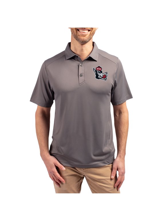 Men's-Cutter & Buck Gray NC State Wolfpack Forge Eco Stretch Recycled Polo