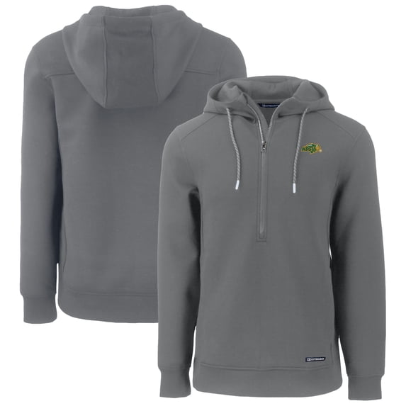 Men's Cutter & Buck Gray NDSU Bison Roam Eco Recycled Half-Zip Hoodie