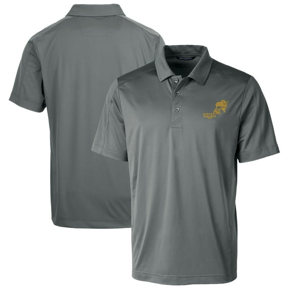 Men's Cutter & Buck Gray NDSU Bison Vintage Prospect Eco Textured Stretch DryTec Polo