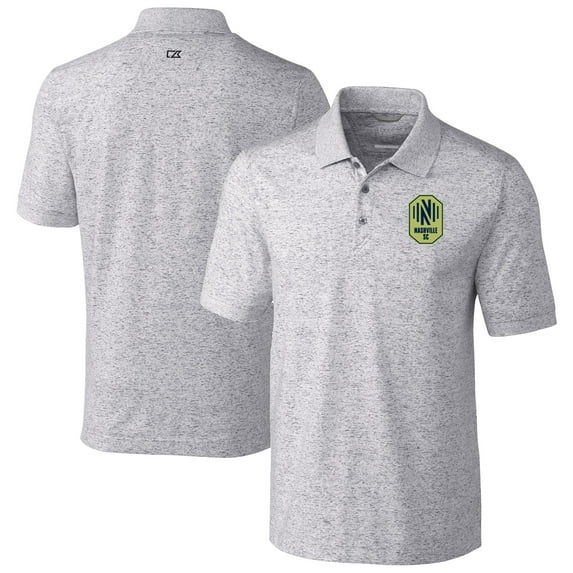 Men's-Cutter & Buck  Gray Nashville SC Advantage Tri-Blend Space Dye Polo