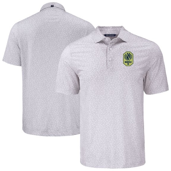 Men's-Cutter & Buck  Gray Nashville SC Big & Tall Pike Eco Flora Print Recycled Polo